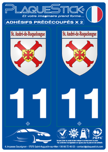 11 -Saint-André-de-Roquelongue "Blason" PlaqueStick