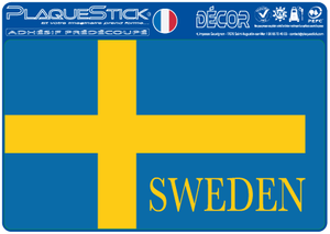 123 -Suède "Sverige" -Flag, Décor 2 PlaqueStick