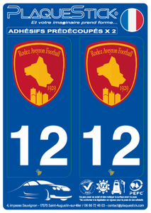 12 -Rodez "Aveyron Football" PlaqueStick