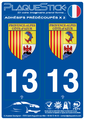 13 -Provence Alpes Côte-d'Azur PlaqueStick