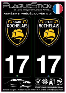 17 -La Rochelle "Stade Rochelais" Fond noir PlaqueStick