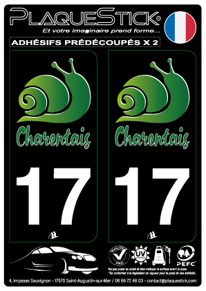 17 -Le Charentais, Fond noir PlaqueStick