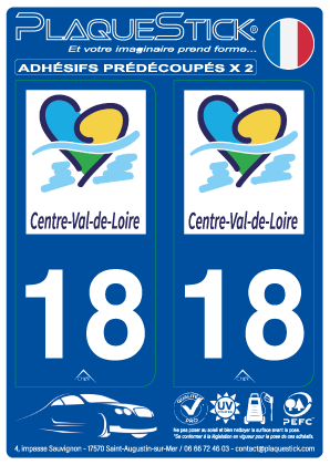 18 -Centre-Val-de-Loire PlaqueStick