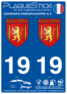 19 -Brignac-la-Plaine "Blason" PlaqueStick