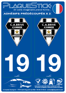 19 -Brive-la-Gaillarde "C.A." PlaqueStick