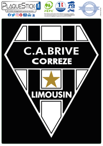 19 -Brive-la-Gaillarde "C.A. Corrèze" Format A4 (21 x 29,7cm) PlaqueStick