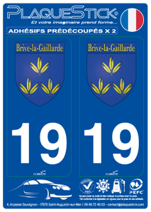 19 -Brive-la-Gaillarde "Blason" PlaqueStick