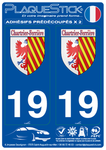 19 -Chartrier-Ferrière "Blason" PlaqueStick