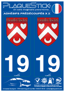 19 -Chenailler-Mascheix "Blason" PlaqueStick