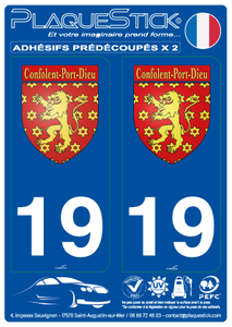19 -Confolent-Port-Dieu "Blason" PlaqueStick
