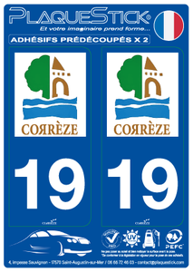 19 -Corrèze PlaqueStick