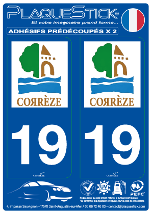 19 -Corrèze PlaqueStick