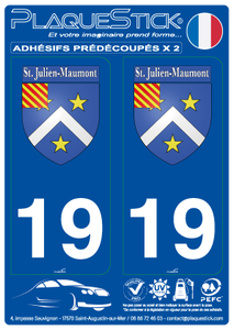 19 -Saint-Julien-Maumont "Blason" PlaqueStick