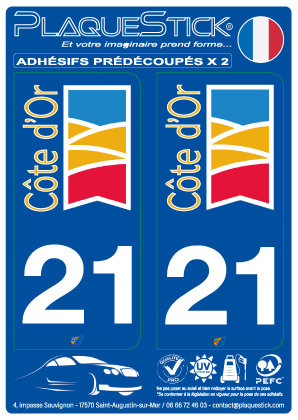 21 -Côte-d'Or PlaqueStick
