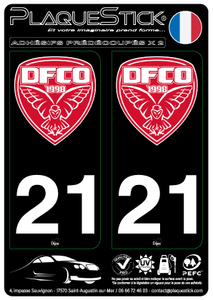 21 -Dijon "DFCO" Fond noir PlaqueStick