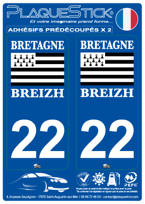 22 -Bretagne-Breizh PlaqueStick