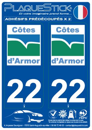 22 -Côtes-d'Armor PlaqueStick