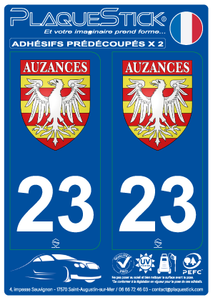 23 -Auzances "Blason" PlaqueStick
