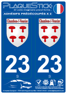 23 -Chambon-sur-Voueize "Blason" PlaqueStick