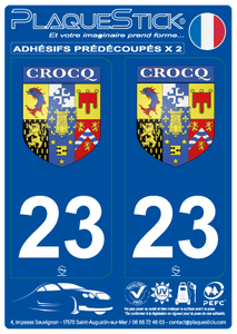 23 -Crocq "Blason" PlaqueStick