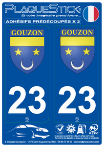 23 -Gouzon "Blason" PlaqueStick