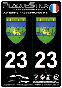 23 -Guéret "Blason" Fond noir PlaqueStick