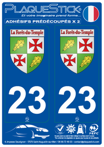 23 -La Forêt-du-Temple "Blason" PlaqueStick