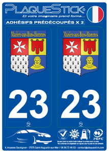 23 -La Mazière-aux-bons-Hommes "Blason" PlaqueStick