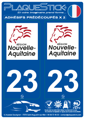 23 -Nouvelle-Aquitaine PlaqueStick