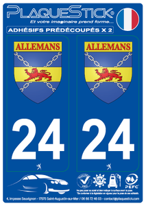 24 -Allemans "Blason" PlaqueStick