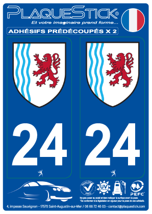 24 -Nouvelle-Aquitaine PlaqueStick
