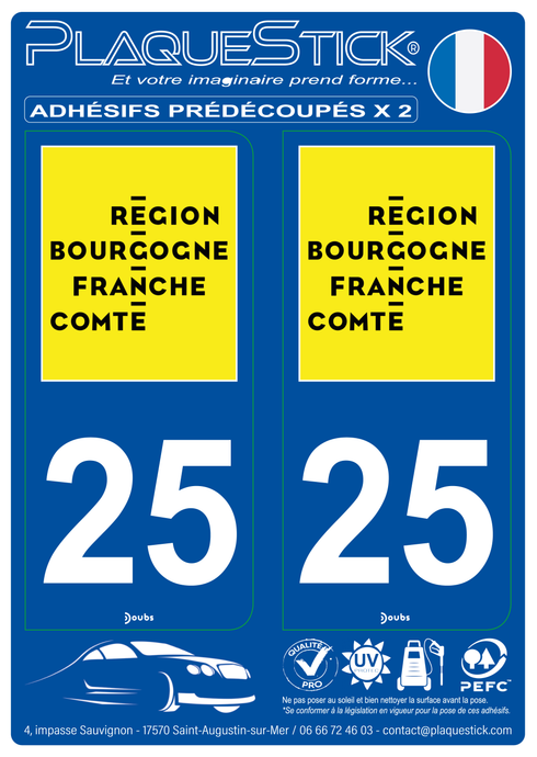 25 -Bourgogne-Franche-Comté PlaqueStick