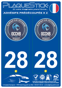 28 -Châteaudun "Olympique Club Handball" PlaqueStick