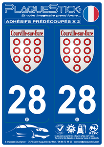 28 -Courville-sur-Eure "Blason" PlaqueStick
