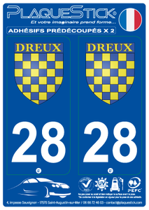 28 -Dreux "Blason" PlaqueStick