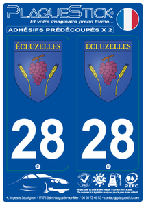 28 -Écluzelles "Blason" PlaqueStick