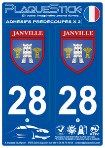 28 -Janville "Blason" PlaqueStick