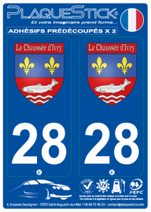 28 -La Chaussée d'Ivry "Blason" PlaqueStick
