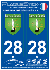 28 -Lutz-en-Dunois "Blason" PlaqueStick
