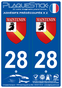 28 -Maintenon "Blason" PlaqueStick