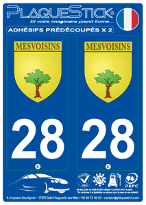28 -Mésvoisins "Blason" PlaqueStick