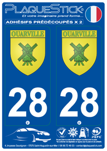 28 -Ouarville "Blason" PlaqueStick
