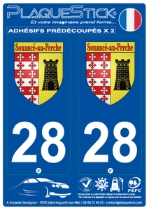 28 -Souance-au-Perche "Blason" PlaqueStick