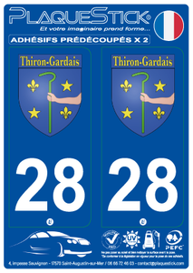 28 -Thiron-Gardais "Blason" PlaqueStick