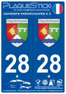 28 -Trizay-lès-Bonneval "Blason" PlaqueStick