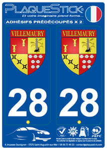 28 -Villemaury "Blason" PlaqueStick