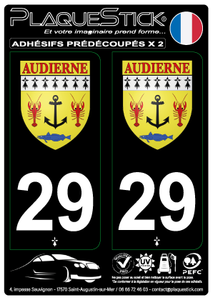 29 -Audierne "Blason" Fond noir PlaqueStick