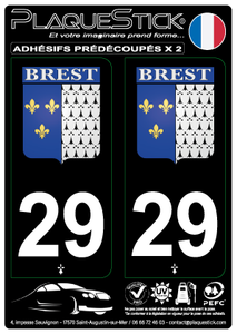 29 -Brest "Blason" Fond noir PlaqueStick