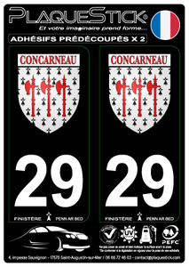 29 -Concarneau "Blason" Fond noir PlaqueStick