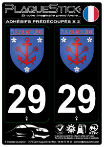 29 -Île de Molène "Blason" Fond noir PlaqueStick